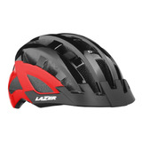 Casco Lazer Negro/rojo Malla Contra Insectos- Luz Led Roja 