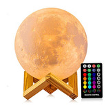 Lámpara De Luna De Impresión 3d De 16 Colores Soporte...