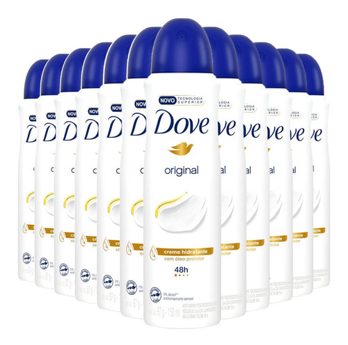 Kit Desodorante Dove Original Aerosol 150ml - 12 Unidades