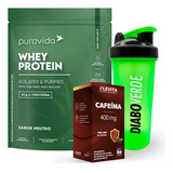 Whey Protein Isolado Puravida + Cafeína 400mg + Brinde