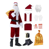 Bervyosw Traje De Papá Noel De Navidad Adulto Para Hombre Tr