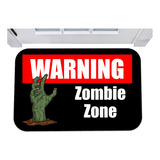 Capacho Warning Zombie Zone Tapete Geek Nerd 40x60
