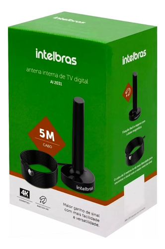 Antena Interna Tv Digital Intelbras Uhf Hdtv 4k Al2031