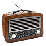 Radio Portátil Retro Am Fm Radio De Onda Corta Baterí...