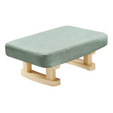 Reposapiés Acolchado Con Patas De Madera, Silla Rectangular