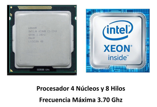 Procesador Intel Xeon E3-1240 4n 8h  3.7ghz = A Un I7 3770