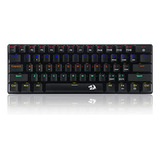 Teclado Gaming Redragon K613 60% Mini Mecánico 61 Teclas Led