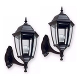 2 Farol Aplique De Pared Estilo Clasico Exterior Color Negro