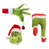 Decoración Navideña Grinch, Pierna Peluda, Cabeza Y Mano, De