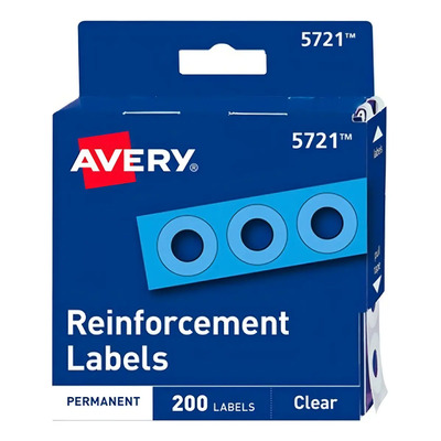 Refuerzos Avery 5721 Transparentes para hojas de carpetas 200 piezas | Meses sin interés