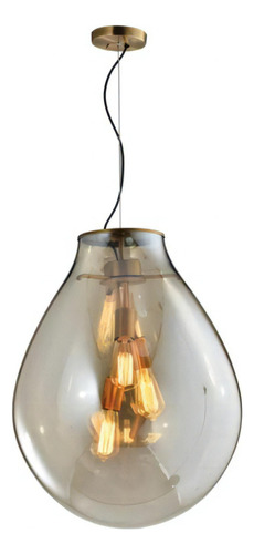 Pendente Caju Vidro 48cm 3xe27 Bella Iluminação St1882 Cor Conhaque 110v/220v