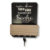 Porta Chaves Decorativo Sonho C/ Porta Objetos  - Mdf