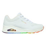 Tenis Lifestyle Skechers Uno Rainbow Peaks - Blanco - Multic