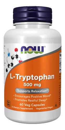 L-tryptophan 500mg Now Foods 60 Vegcap Triptofano Aminoácido