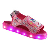 Sandalia Led Niña Huarache Luces Moda Frozen Unicornio Klers