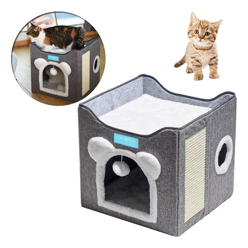 Cama Casinha Dobrável Portatil Caverna Gatos Arranhador