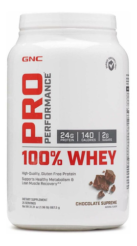 Suplemento En Polvo Gnc  Pro Performance 100% Whey Proteínas Sabor Chocolate Supreme En Pote De 887.5g