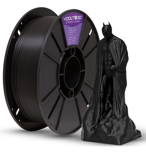 Voolt3d Pla Filamento Premium 1kg Efeito Fosco Cor Preto Velvet