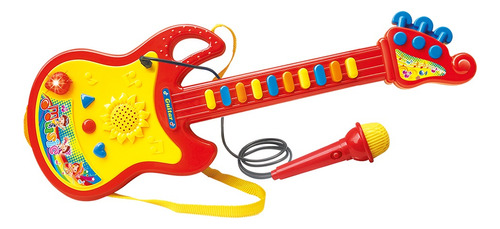 Guitarra Infantil Dm Toys Criança Com Microfone 3 Modos Som