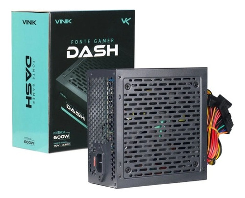 Fonte Para Pc Gamer 600w Dash Vinik Preto Vfg600wp