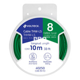 Carrete 10 M De Cable Thhw-ls 8 Awg, Volteck 40250 Cubierta Verde
