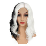 Ccfurwo Peluca Cruella Deville Para Nios, Pelucas En Blanco