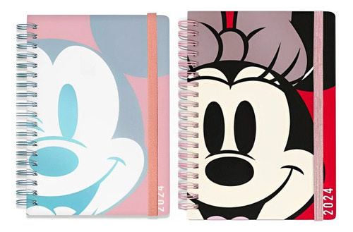 Agenda 2024 Planner Mickey Minnie Mouse + Sickers Color De La Portada Pasteles Mickey Mouse