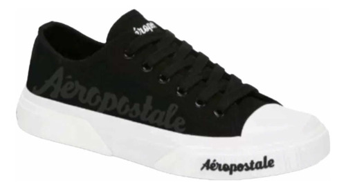 Tenis Sneaker Aeropostale Negro Dama Urbano Logo Lateral