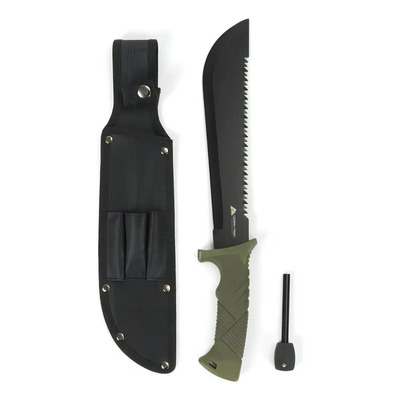 Machete Con Sierra Y Funda Pedernal Iniciador Fuego Camping | Meses sin interés