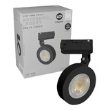 Spot Trilho Led Eletrificado Led 10w Nobby Preto Redondo 