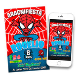 Invitación Digital Spiderman Chibi Imprimible Whatsapp