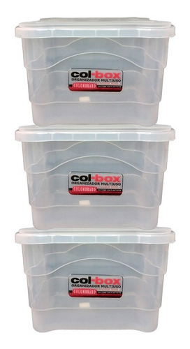 Caja Plastica Organizadora Apilable 25 Lts X3 -  Colombraro