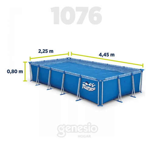 Pileta Rectangular Pelopincho 1076 8000l 4.45x2.25x0.80