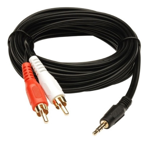 Cable Adaptador Audio Mini Plug 3,5mm M A 2 Rca 5mts