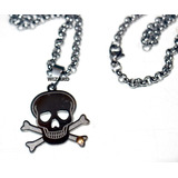 Collar Cadena  Con Dije Acero Skull Pirata Wizard