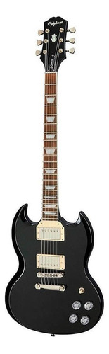 Guitarra Eléctrica EpiPhone Modern Sg Sg Muse De Caoba Jet Black Metallic Metalizado Con Diapasón De Laurel Indio