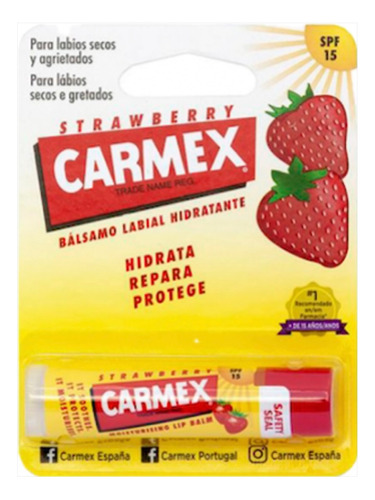 Bálsamo Labial Carmex En Barra De Frutilla Spf 15 Stick