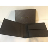 Cartera Gucci Bi-fold Wallet Marrón Cuero Original Nueva