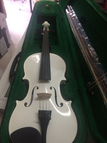Violin 4/4 Blanco Mv012w-wh Estuche Arco Brea Confirma Exis´