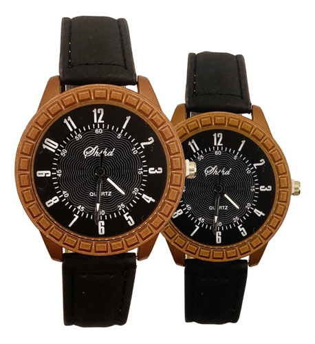 Reloj Duo Novios Parejas Piel Vinil Movimiento Cuarzo Kvd006