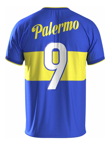 Camiseta Boca 2000 Quilmes Riquelme Palermo Retro Poliéster