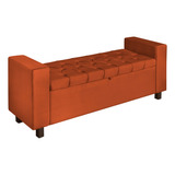 Recamier Baú Divã Sapateira Londres P/ Cama Casal 135 Cm