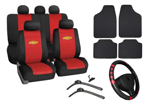 Kit Capa Couro Banco Carro Tapete Volante Chevrolet Palheta