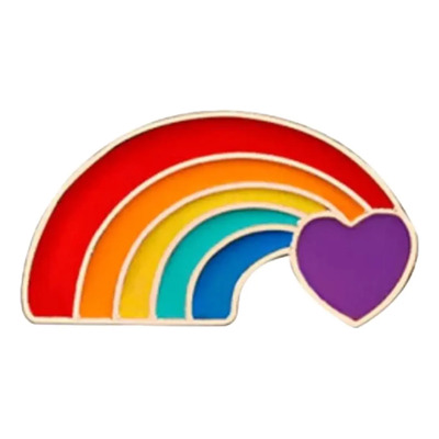 Lgbt - Pin Broche Metalico Prendedor Pride Arcoiris Kawai 02 Plateado Arcoíris