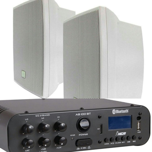 02 Caixas Som Ambiente Jbl C521b + Amplif 100w Sa100 Bluet 