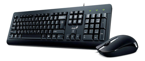 Kit  Teclado Y Mouse Genius Km-160 Alámbrico Usb Black 