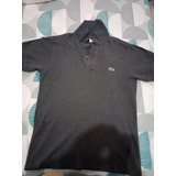 Camisa Polo Lacoste, Cor Cinza, Slim Fit, Tamanho P