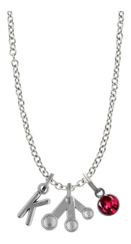 Collar Cucharas Medidoras Chef Dije Letra Inicial Regalo