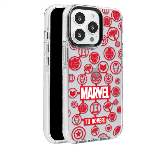 Funda Para iPhone Superhéroes Marvel Nombre Personalizado
