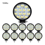 10x Farol De Milha 14 Led 42w 12v/24v Redondo Off-road 6000k